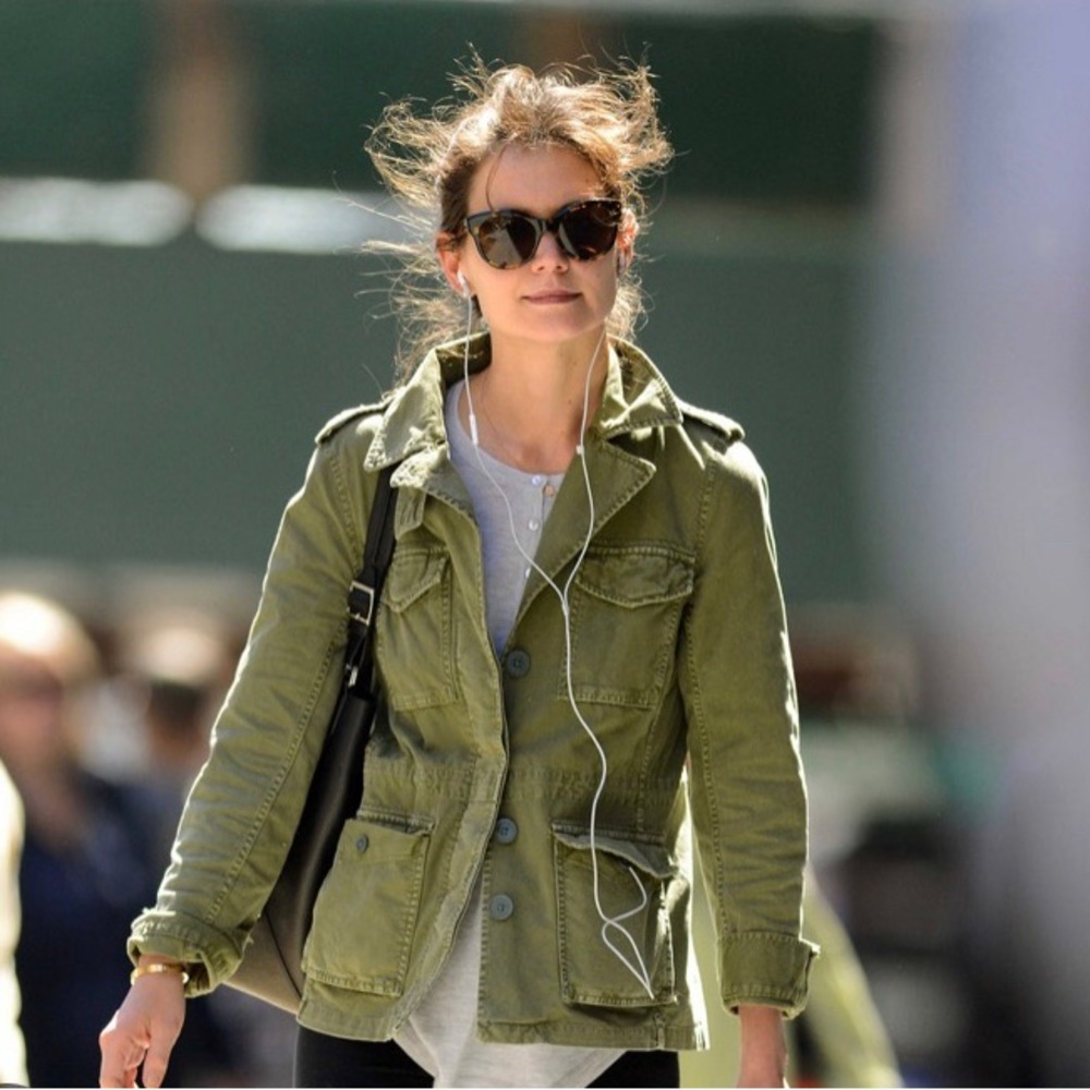 Military style khaki jacket cargo‎ utility